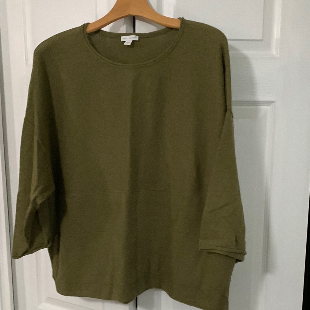 J. Jill Olive Green Crew Neck Sweater